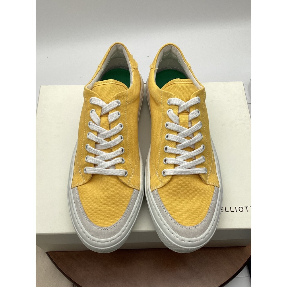 John Elliott Haze Canvas Low Canary Yellow Sneakers Mens 41 Made in Italy NEW‎